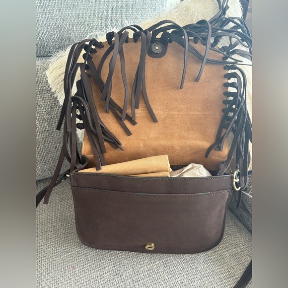 Patricia Nash Nubuck Suede Crossbody – Chocolate - Picture 3 of 16